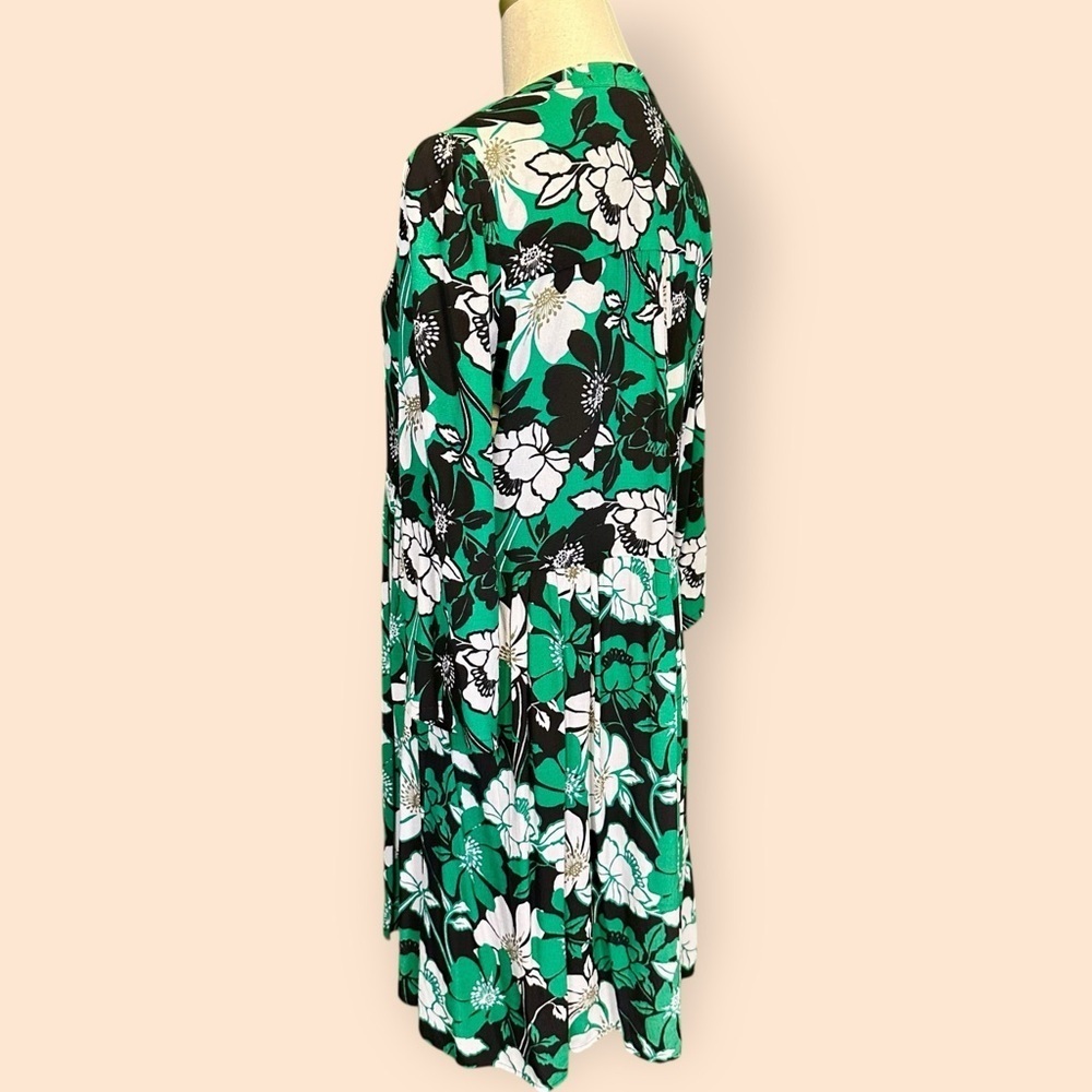 Maeve by Anthropologie ‘Juno’ Printed Dress in Green, Black & White Floral Sz M - Picture 9 of 15
